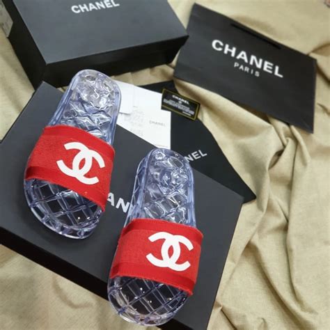 chanel clear jelly slides price|chanel clear pool slides.